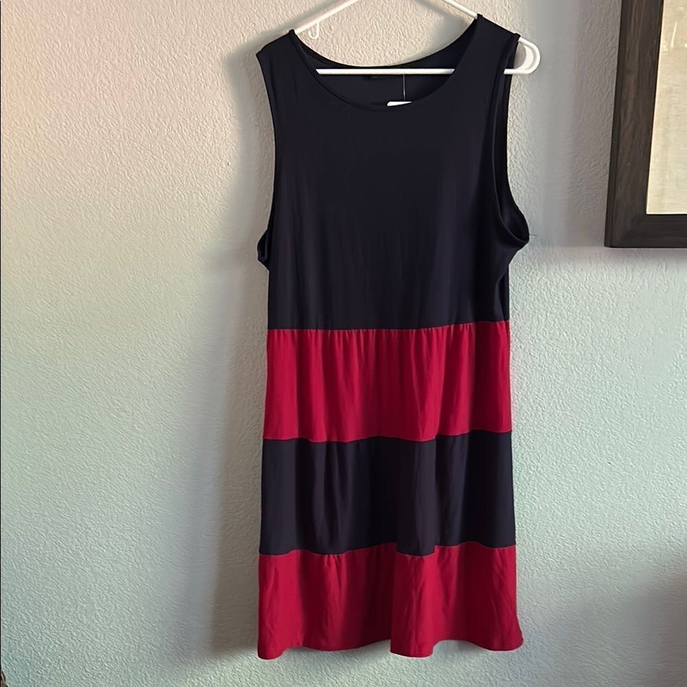 Shiela Rose Elegant Black and Red Sleeveless Dress NWT size 2x